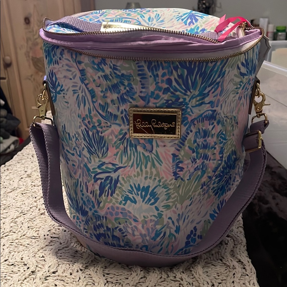 Lilly Pulitzer Floral Print Cooler Bag - Purple and Blue